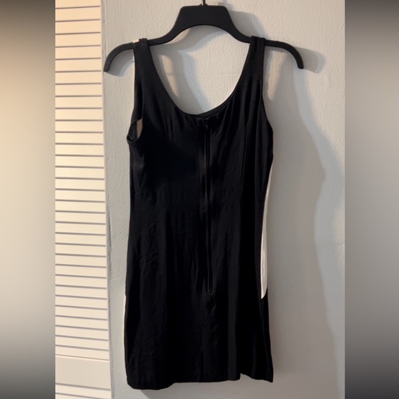 COPY - Black and White Striped Mini Dress - Picture 2 of 4